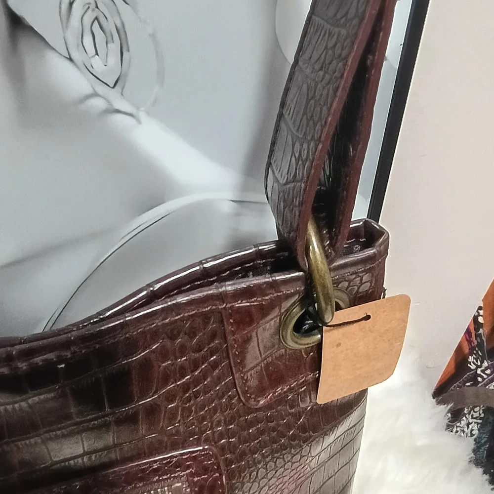 Simply Vera Vera Wang Chocolate Crocodile Shoulder Bag
